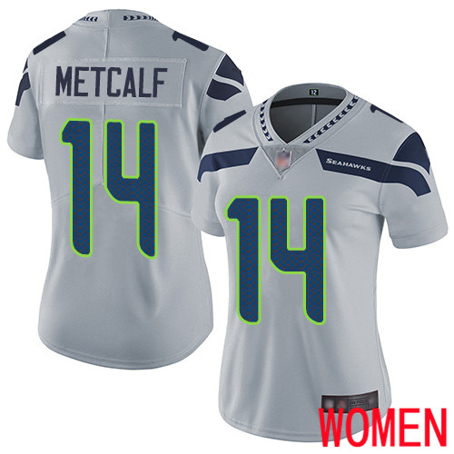 Seattle Seahawks Limited Grey Women D.K. Metcalf Alternate Jersey NFL Football #14 Vapor Untouchable